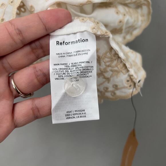 Reformation Paige Top Blouse Womens Large Cottagecore Boho Swiftie Whimsical - Picture 11 of 12